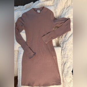 PINK Victoria's Secret Ribbed Sweater Dress - Taupe